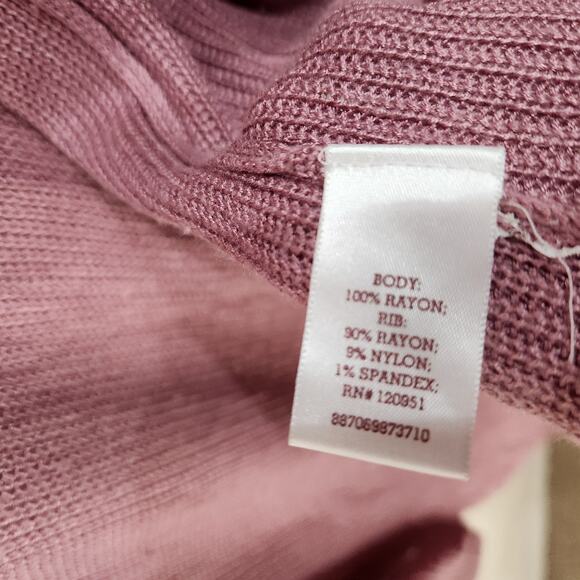 So Long Sleeve Open Front Long Cardigan Mauve Pink Hooded Side Slit Size Small - Picture 9 of 10